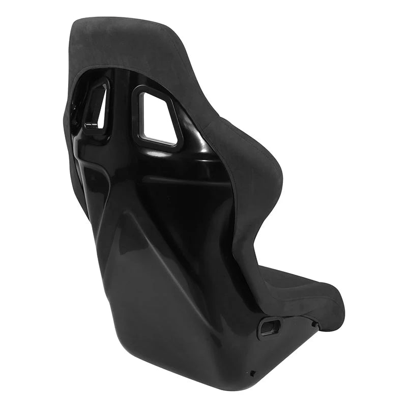 2Pcs Black Microfiber Suede Medium Racing Bucket Seats w/ Mount Brackets & Sliders Universal