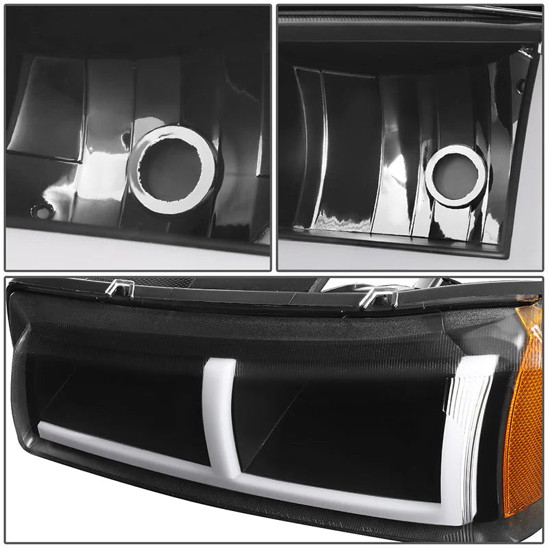 LED DRL Headlights 03-06 Chevy Avalanche Silverado 1500-3500 / HD