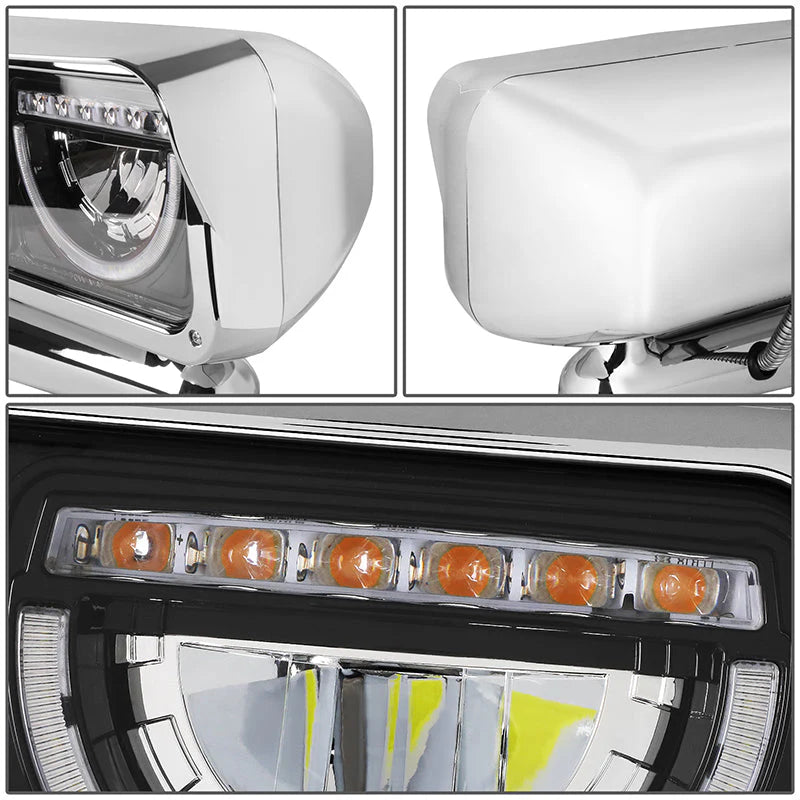 LED DRL Halo Headlights 81-88 Peterbilt 359, 87-07 379, 08-21 389