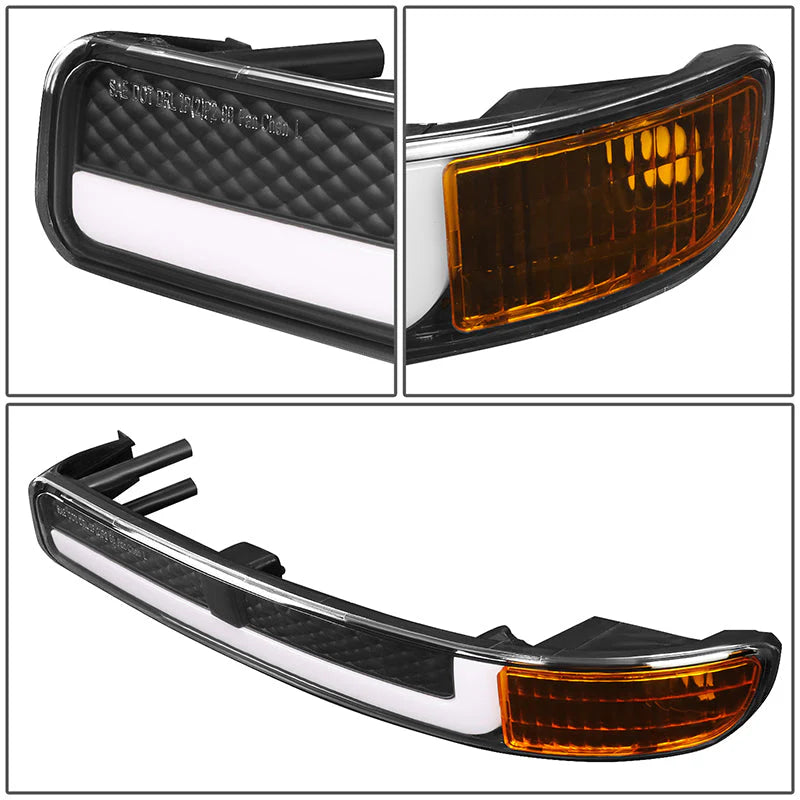 LED DRL Switchback Headlights 99-06 GMC Sierra 1500-3500 Yukon