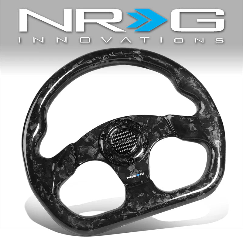 320mm Flat Bottom Carbon Fiber Spoke Steering Wheel Universal