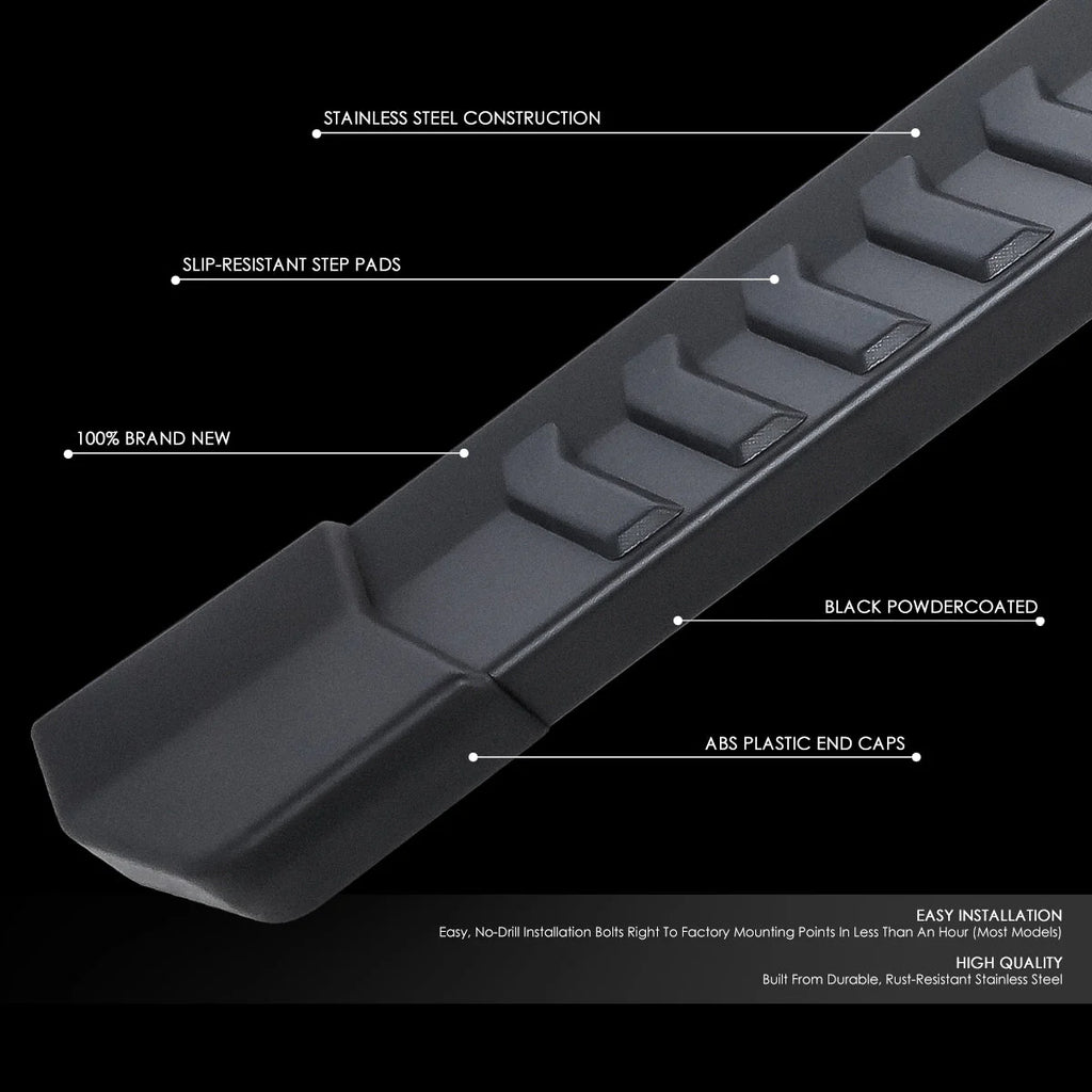6 in. Wide Flat Step Running Boards 04-14 Ford F150 Crew Cab