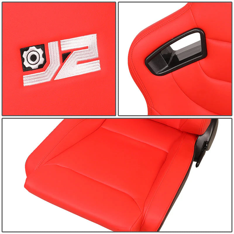38 in. H X 21 in. W X 23 in. D Pair Reclinable Synthetic Leather Bucket Racing Universal