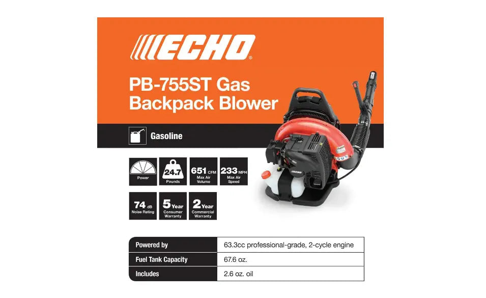 2026 233 MPH 651 CFM 63.3cc Gas 2-Stroke Cycle Backpack Leaf Blower with Tube Throttle