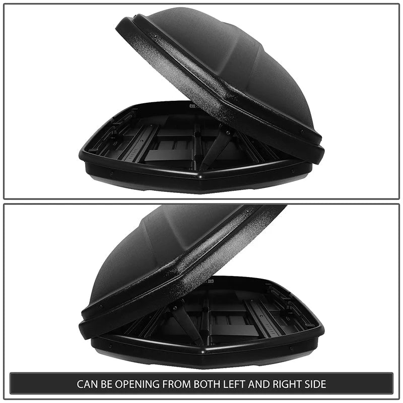 Black Roof Lockable Cargo Box w/Key Mounting Brackets Fits model w/ Roof Rails Only