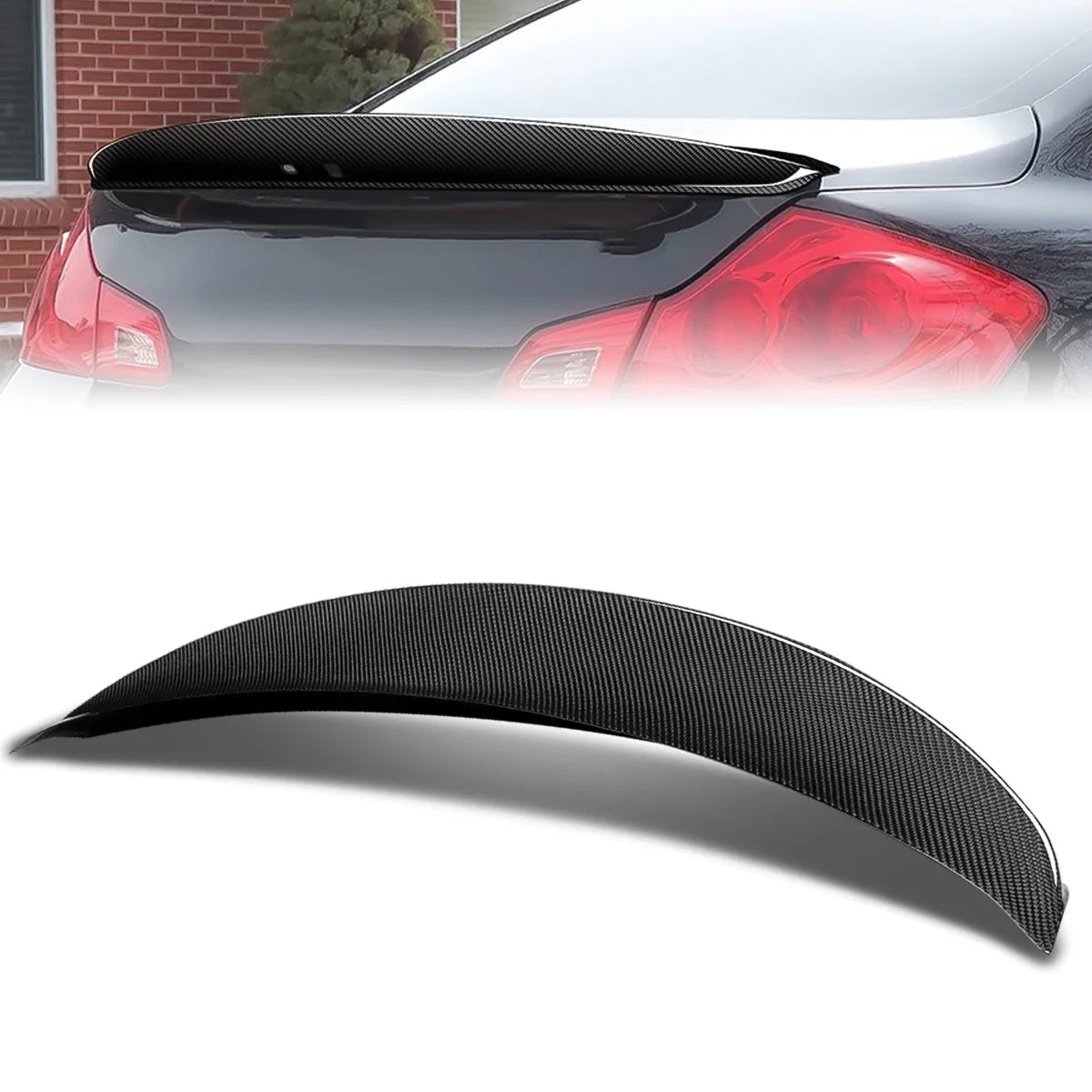 Sport-Style Carbon Fiber Rear Trunk Lid Spoiler 07-15 Infiniti G25 G35 G37 Q40 Sedan