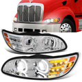 LED DRL Halo Projector Headlights 10-20 Peterbilt 337 348
