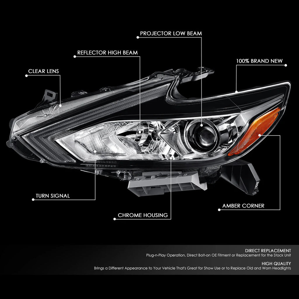 Factory Style Projector Headlight (Left) 16-18 Nissan Altima