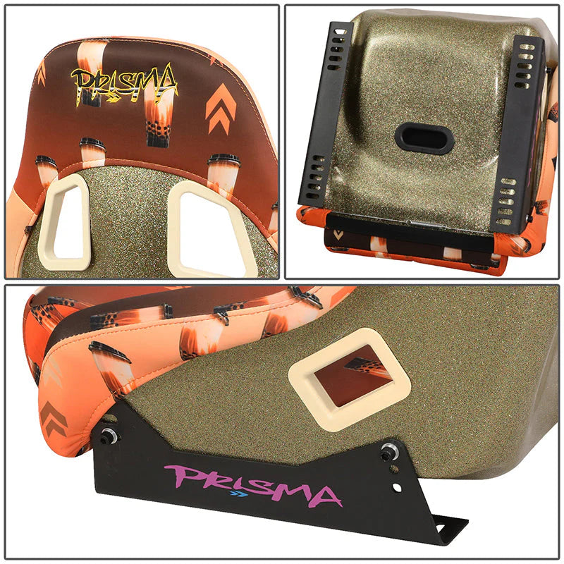 Vegan Satin Fixed Back Racing Bucket Seat Universal
