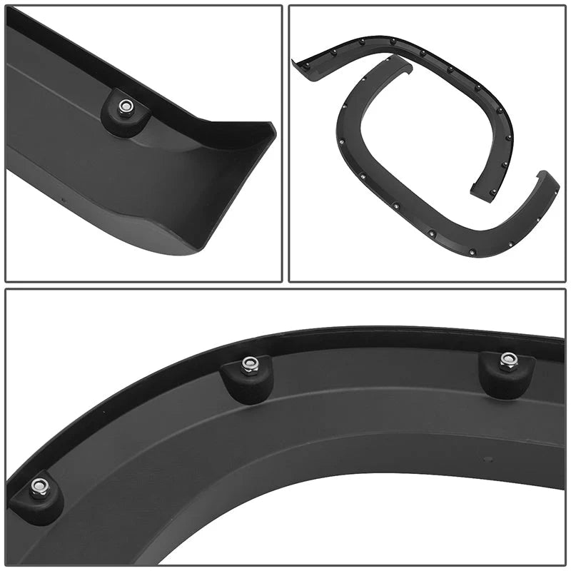 Pocket Style Black Fleetside Fender Flares 07-13 GMC Sierra 1500 2500HD 3500HD
