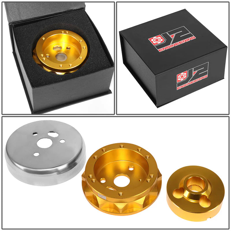 65-69 Ford Mustang 67-74 Bronco Aluminum Steering Wheel Hub Adapter - Gold