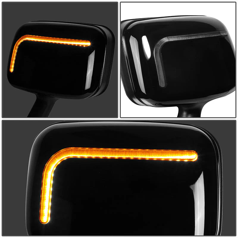 Performance Series Side Hood Mirrors (Black) 08-17 Freightliner Cascadia