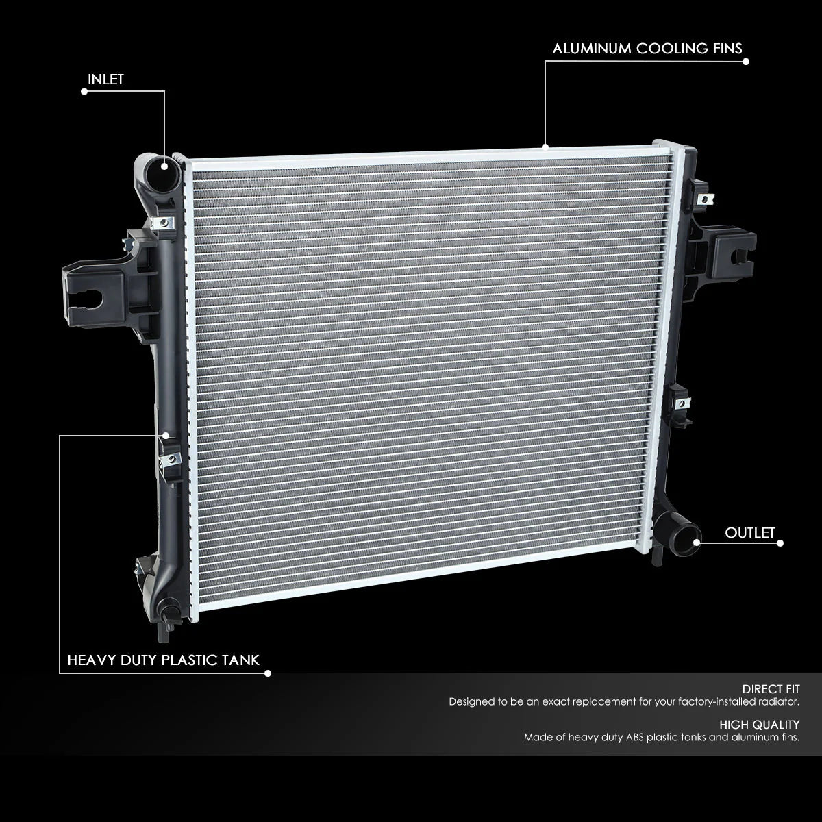 13181 Replacement Radiator 07-10 Jeep Grand Cherokee WK 3.0L Turbo Diesel