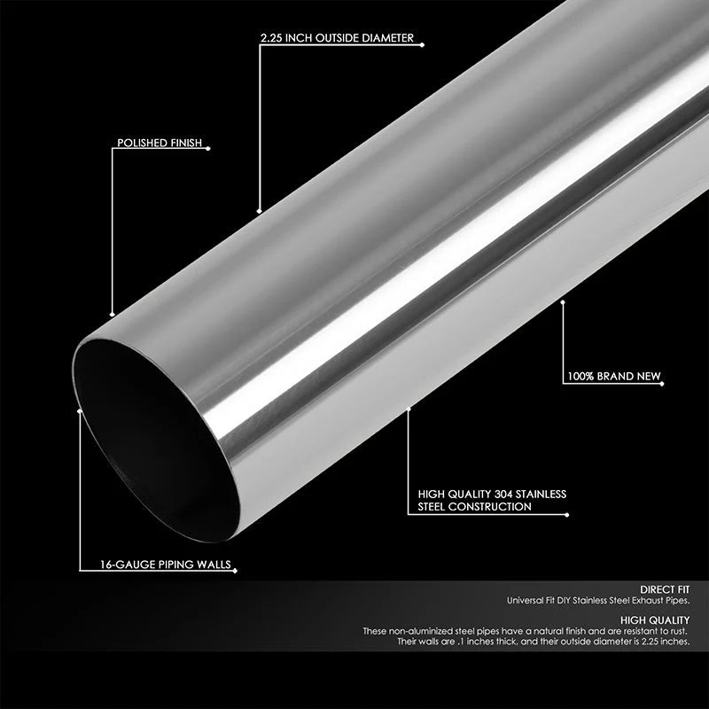 16Pcs 2.25 in. OD Custom Exhaust Tubing Mandrel Bend Straight U-Bend Pipes