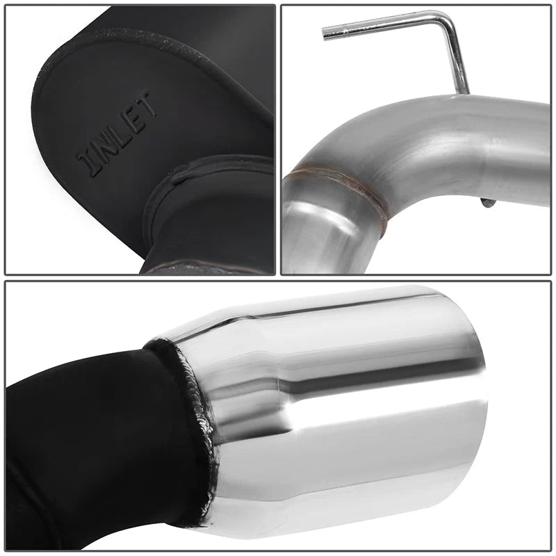 Axle-back Exhaust System w/4 in. OD Stainless Steel Muffler Tip 15-17 Ford Mustang 5.0L