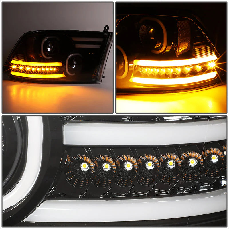LED DRL Halo Projector Headlights 10-18 Ram 1500-3500, 2009 Dodge Ram 1500