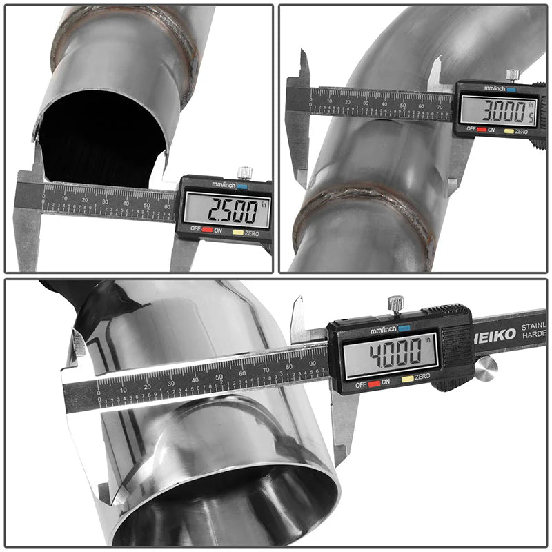 Axle-back Exhaust System w/4 in. OD Stainless Steel Muffler Tip 15-17 Ford Mustang 5.0L