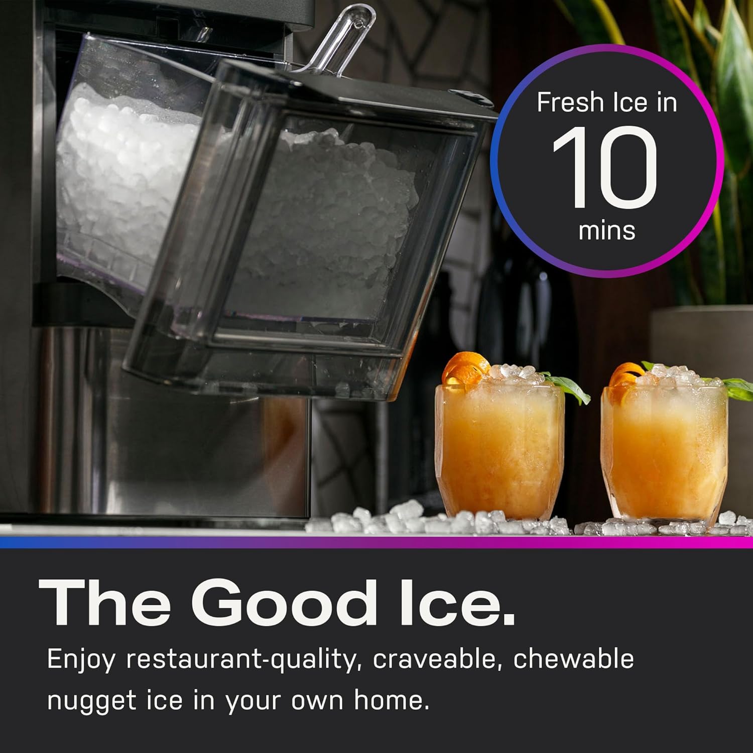 2026 GE Profile Opal 2.0 with 0.75 Gallon Tank, Chewable Crunchable Countertop Nugget Ice Maker, Scoop included, 38 lbs in 24 hours, Pellet Ice Machine with WiFi & Smart Connected, Stainless Steel