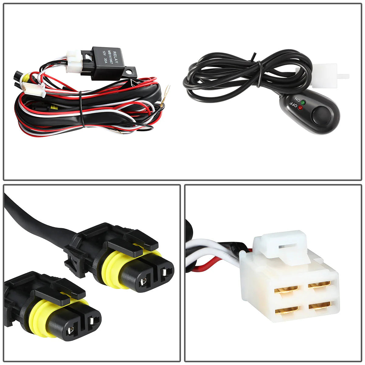 LED Halo Projector Fog Lights w/ Switch Wiring Harness 03-07 GMC Sierra 1500-3500 Classic
