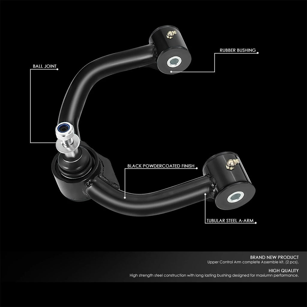 04-22 Ford F150 Lincoln Mark Lt 2-4 in. Lifted Front Upper Control Arms (Black)