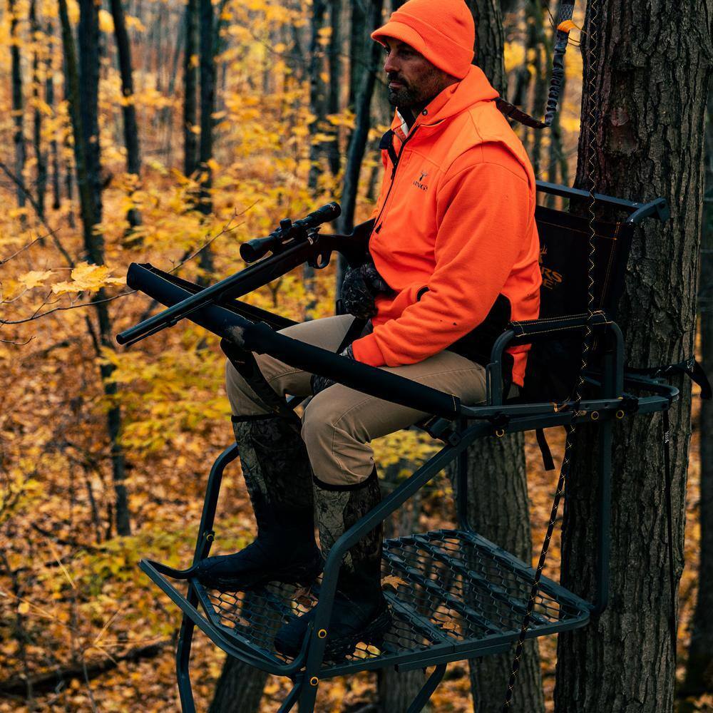 2026 Jumbo Jack Ladder Stand RE658 – Adjustable Shooting Rail, Large Platform, Mesh Seat