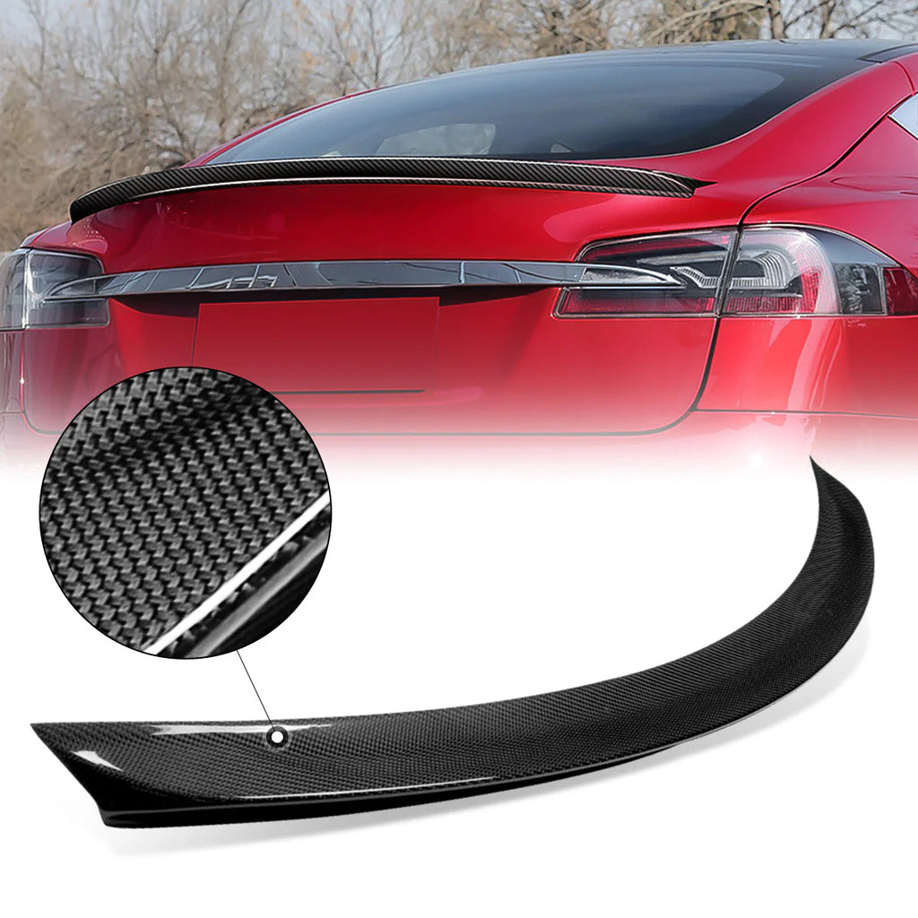 OE-Style Carbon Fiber Rear Trunk Lid Spoiler 12-22 Tesla Model S