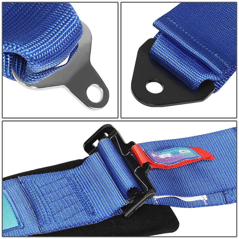 5 Point Cam Lock Racing Seat Belt Harness Blue - SBH-B6PCBL