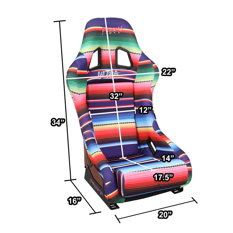 Vegan Micro Fiber Fixed Back Racing Bucket Seat Universal
