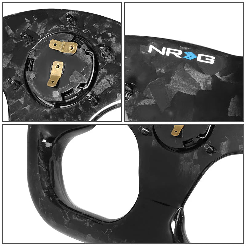 320mm Flat Bottom Carbon Fiber Spoke Steering Wheel Universal