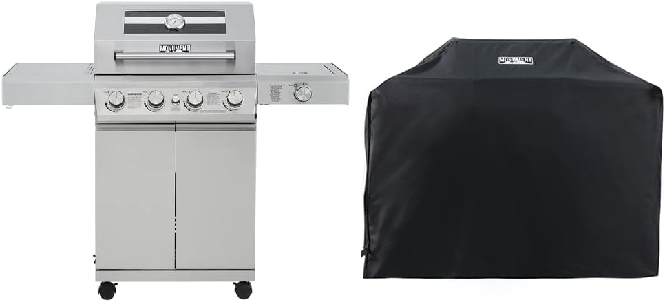 2026 Larger 4-Burner Propane Gas Grills bbq Stainless Steel Heavy-Duty Cabinet Style with Knob Controls Side Burner Mesa 400m