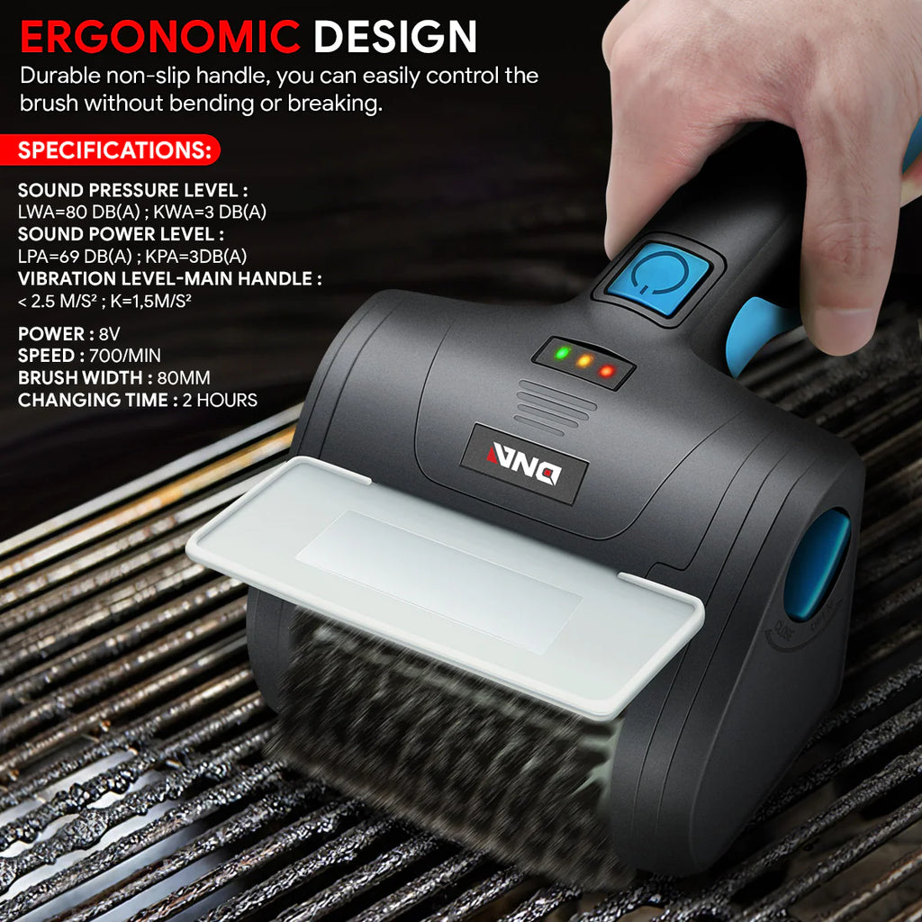 Cordless Power Grill Cleaning Scrub Brush w/Type-C Cable