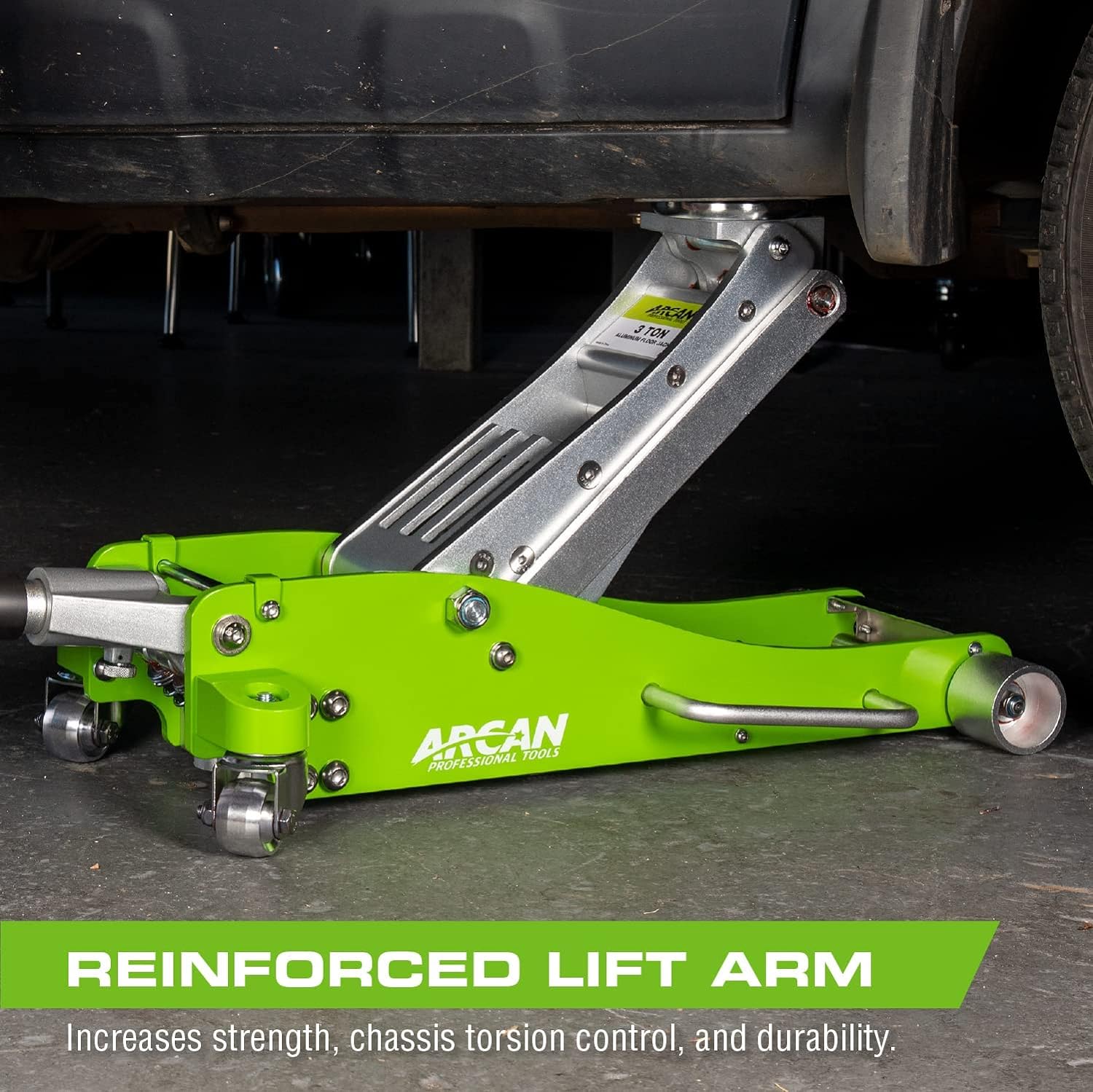 2026 Tools 3-Ton Quick Rise Aluminum Floor Jack with Dual Pump Pistons & Reinforced Lifting Arm (A20018_A20019)