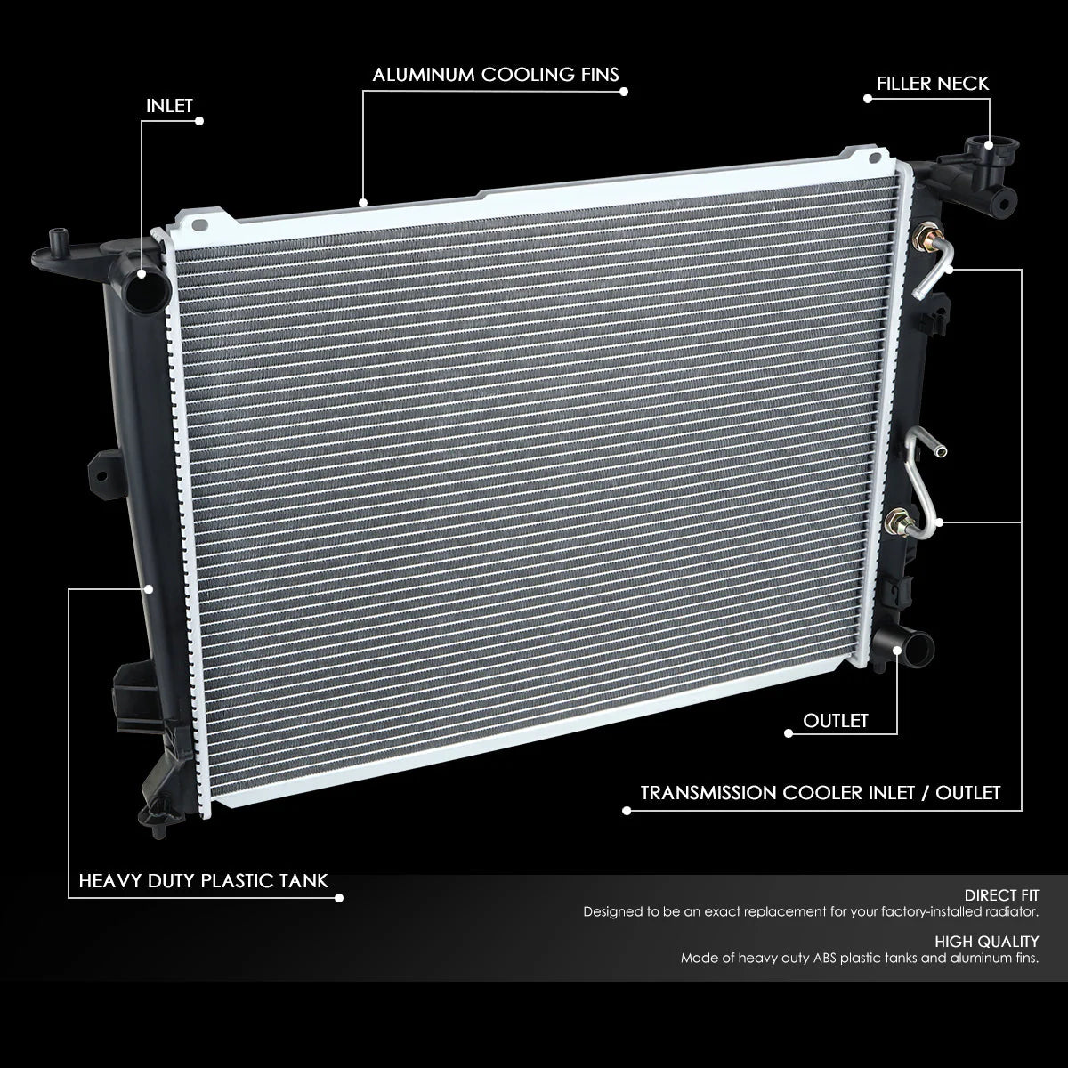 13059 Replacement Radiator 09-10 Hyundai Genesis 3.8L Sedan