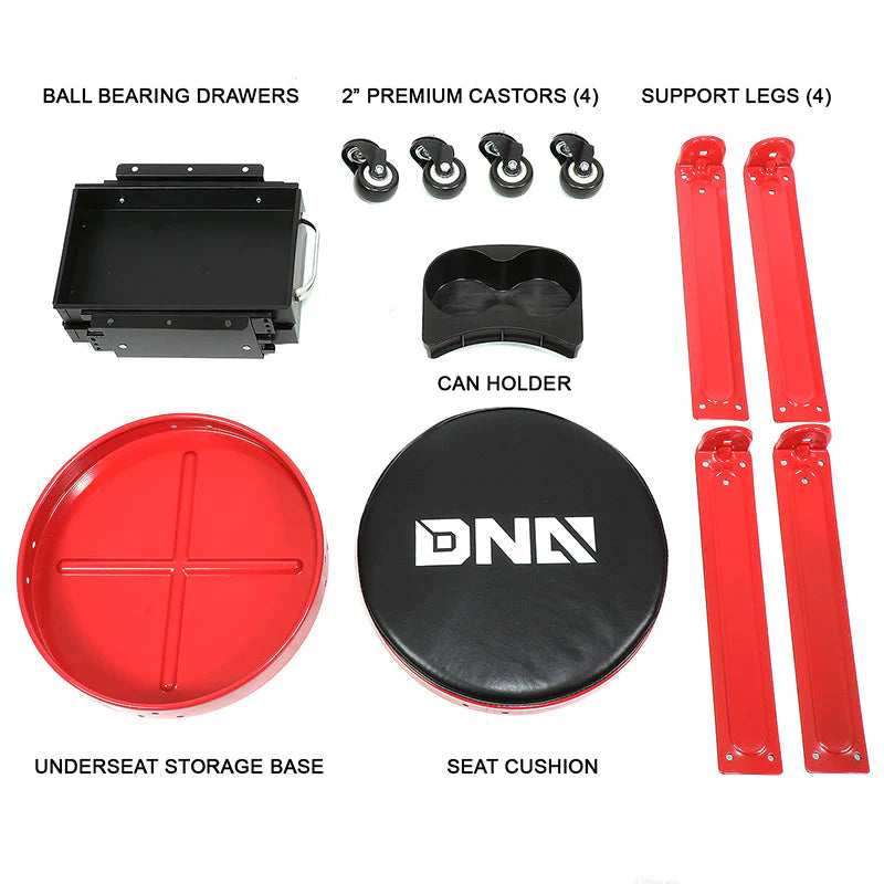 Roller Seat Creeper Storage Mechanic Stool - 16 in. X 16 in.