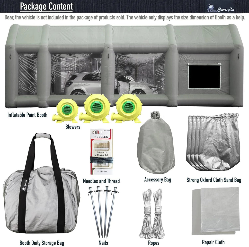 2026 30x20x13Ft Inflatable Paint Booth with Blowers & Air Filter System – Professional Spray Tent