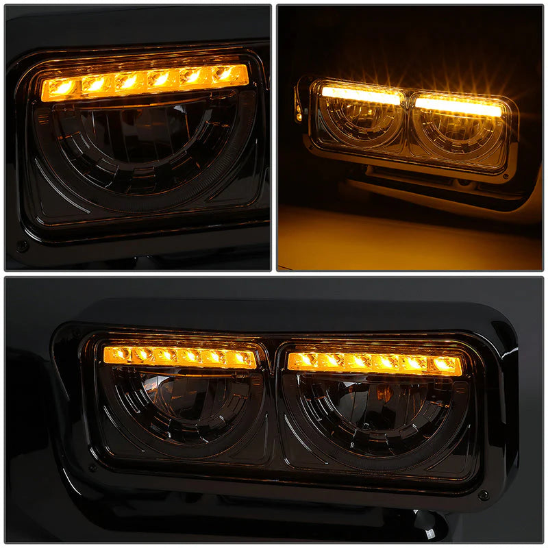 LED DRL Halo Headlights 81-88 Peterbilt 359, 87-07 379, 08-21 389