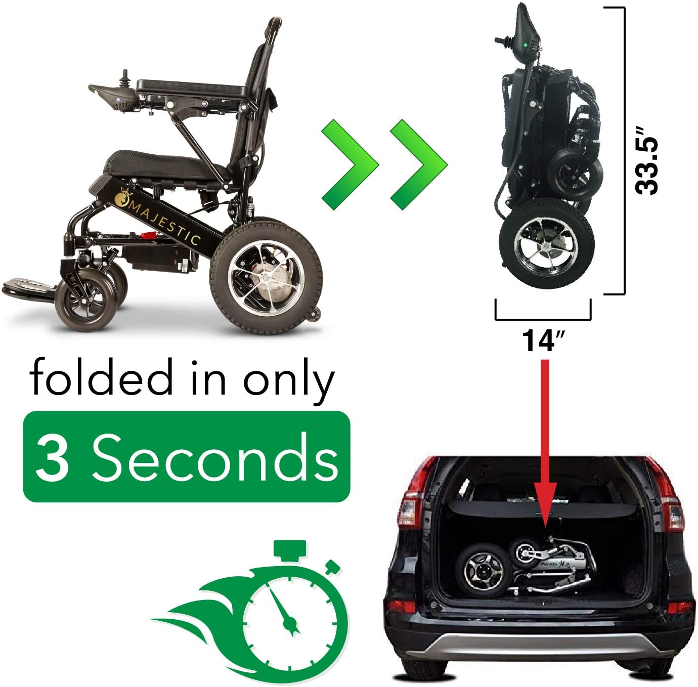 2026 2020 New Folding Ultra Lightweight Electric Power Wheelchair, Silla de Ruedas Electrica, FDA Approved and Air Travel Allowed, Heavy Duty, Mobility Motorized, Portable Power (17.5′′ Seat Width)
