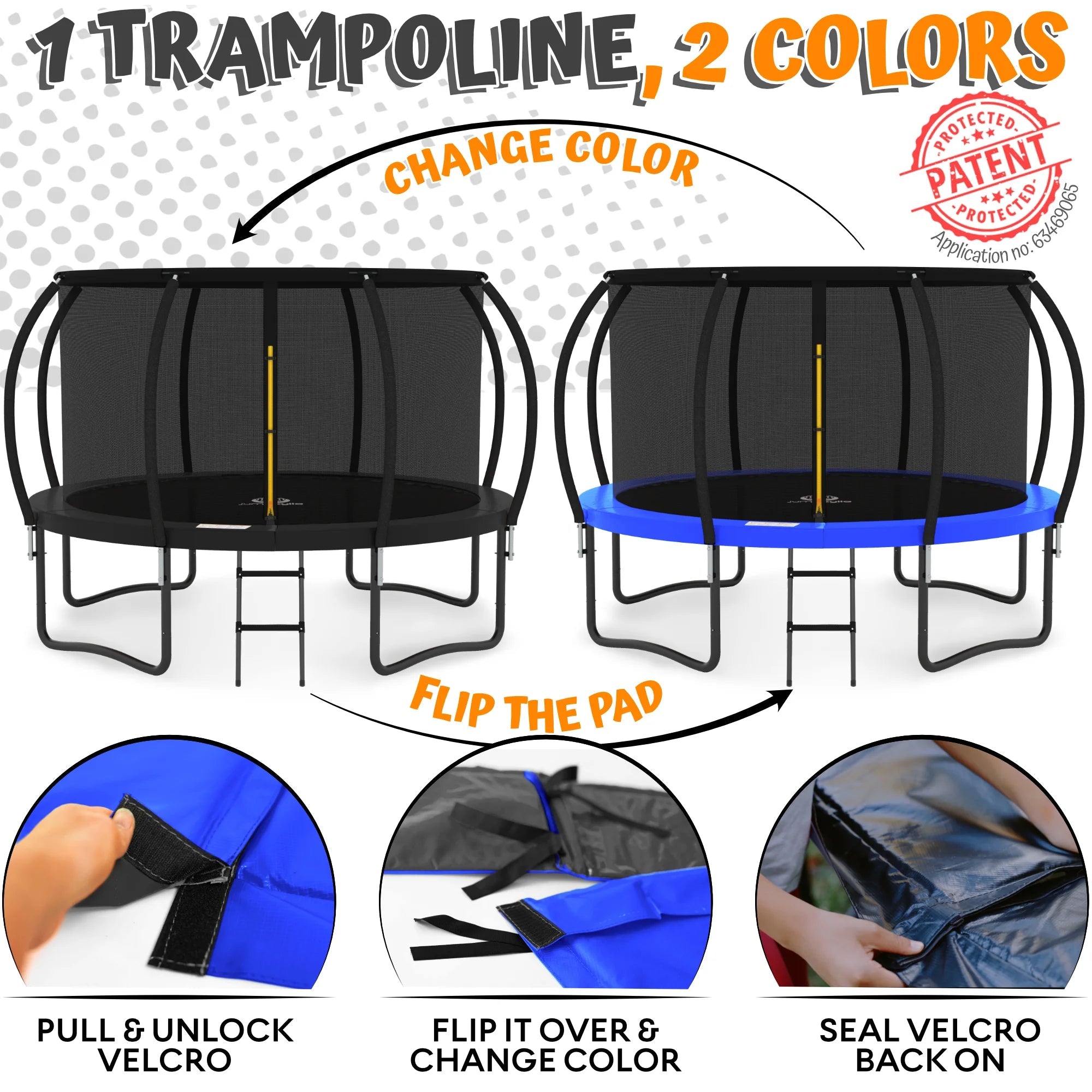 2026 16FT Trampoline with Enclosure & Double Color Pad Cover