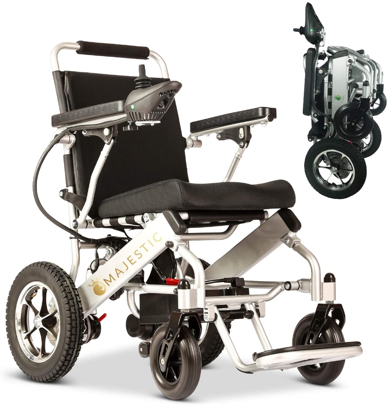 2026 2020 New Folding Ultra Lightweight Electric Power Wheelchair, Silla de Ruedas Electrica, FDA Approved and Air Travel Allowed, Heavy Duty, Mobility Motorized, Portable Power (17.5′′ Seat Width)