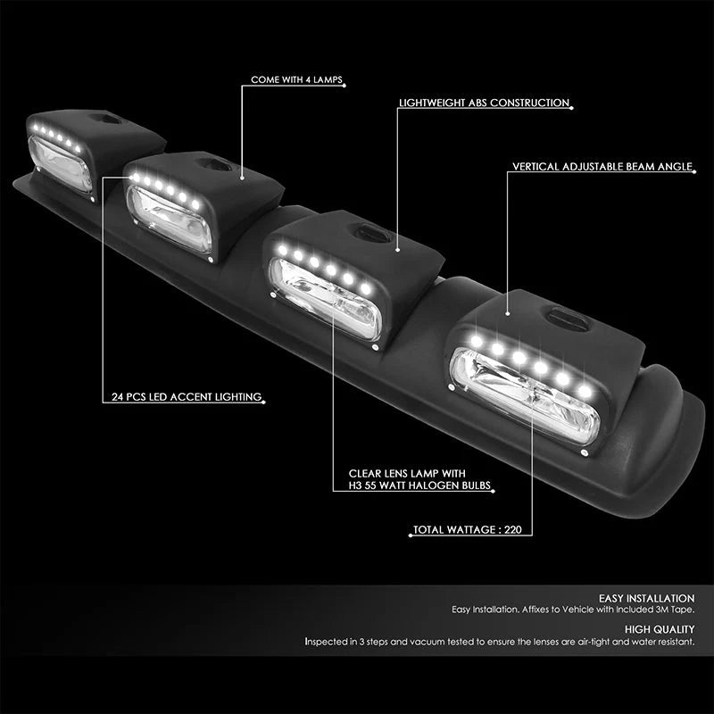 Amber Lens Roof Mounted Fog Light w/ Switch 38 in. X 9 in. X 4 in.