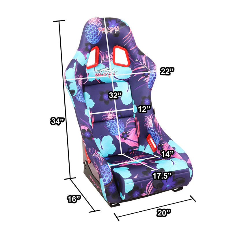 Vegan Satin Fixed Back Racing Bucket Seat Universal