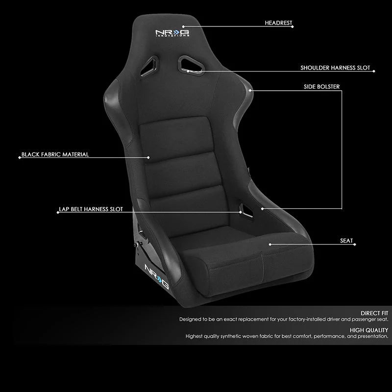 23 W X 18 D X 34 in.H Fiberglass Bucket Racing Seat Universal