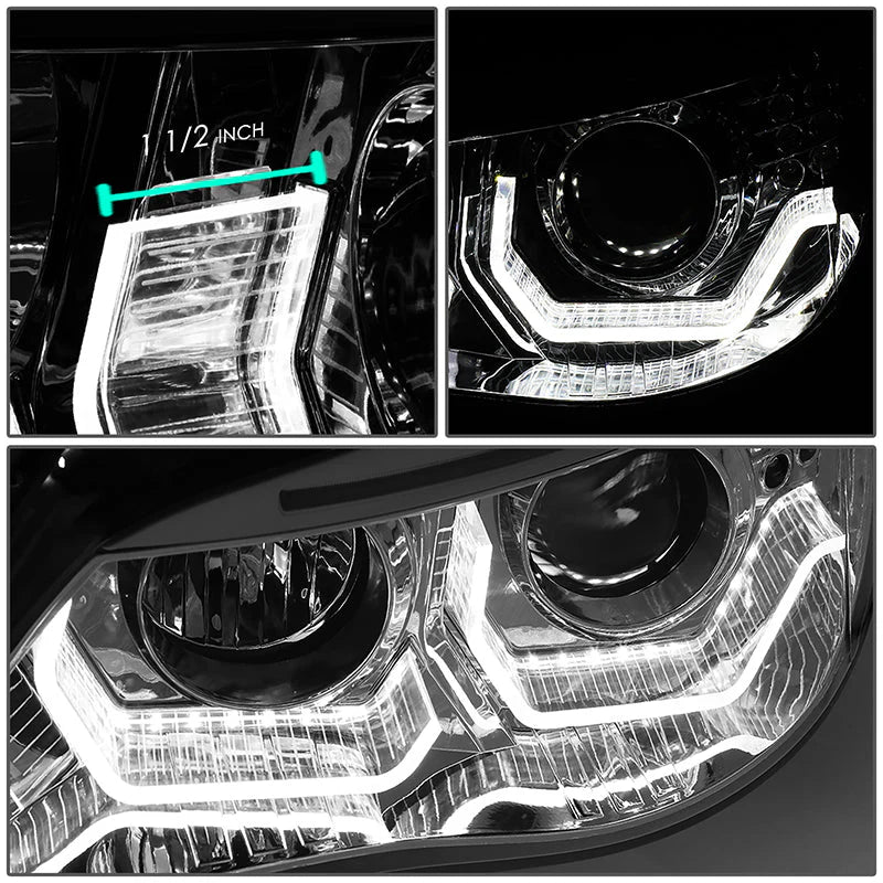 LED DRL Halo Switchback Projector Headlights 08-10 BMW 528i 535i 550i M5
