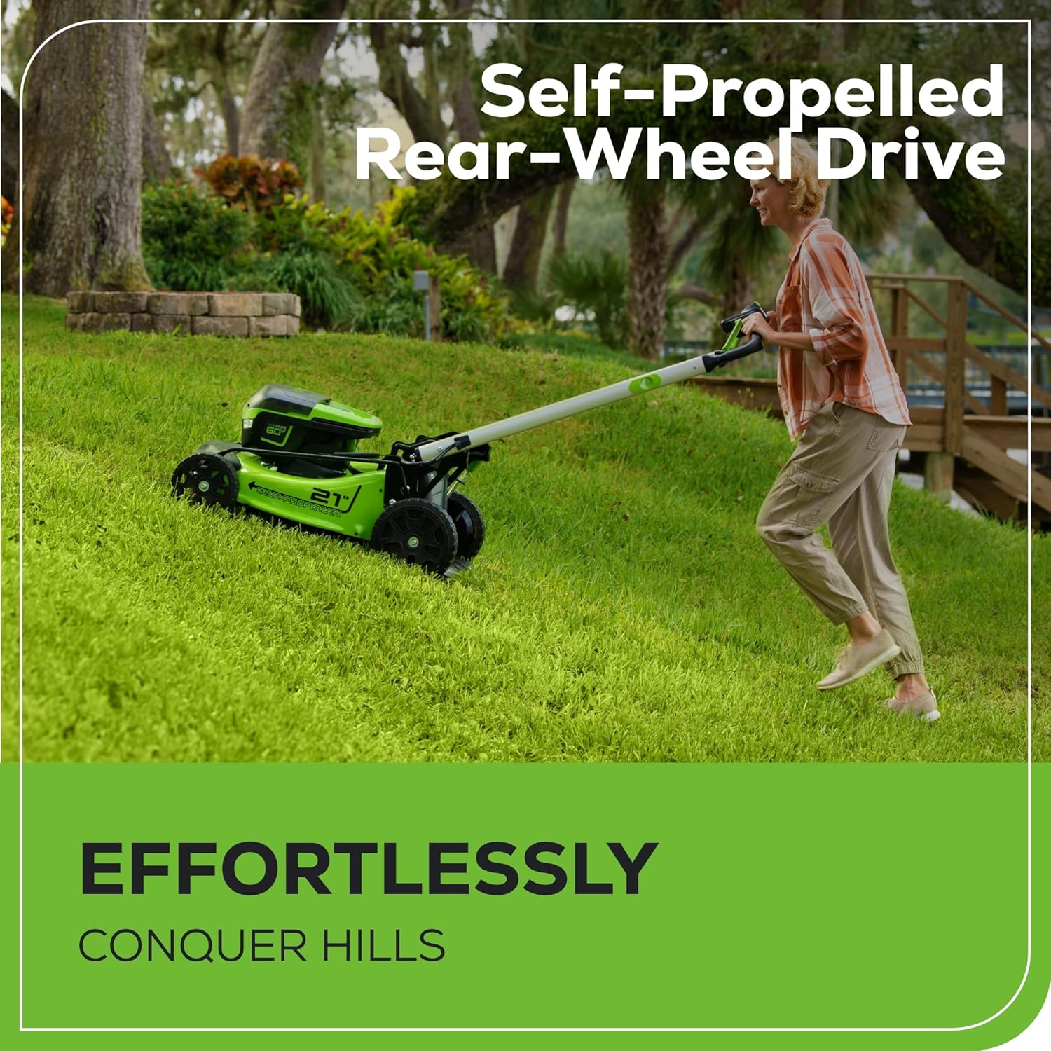 2026 60V 21” Cordless (Self-Propelled) Lawn Mower , 2 x 4.0Ah Batteries and Dual Port Rapid Charger
