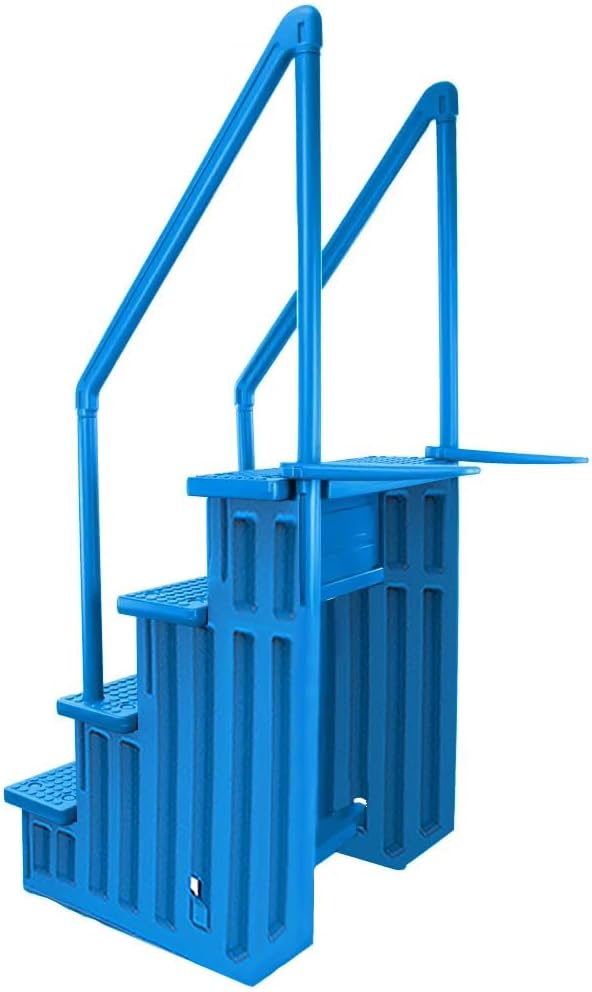 2026 Select Anti-Slip in-Pool Steps | Gray | for Above Ground Swimming Pools | Can Mount to Decks 48′′ to 54′′ H | Safety Stairs Capacity Up to 300 lbs
