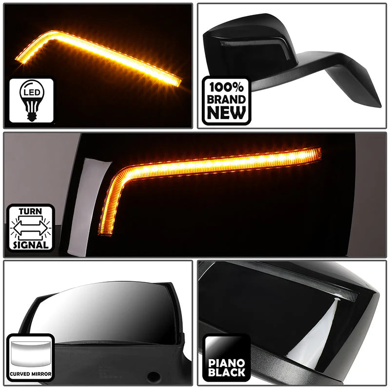 Performance Series Side Hood Mirrors (Black) 04-18 Volvo VN Series