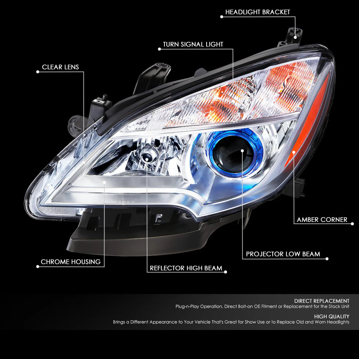 Factory Style Projector Headlight (Left) 13-16 Buick Encore
