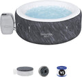 2026 Bestway SaluSpa Fiji AirJet Large Round 2 to 4 Person Inflatable Hot Tub Portable Outdoor Spa with 120 AirJets and EnergySense Cover, Grey