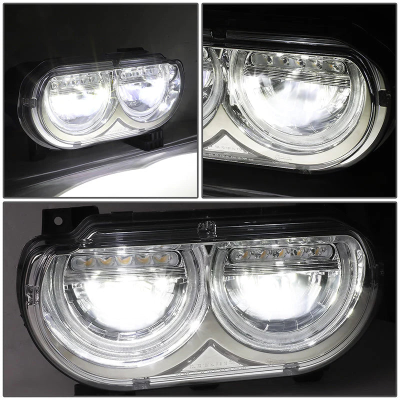 LED DRL Halo Headlights 08-14 Dodge Challenger