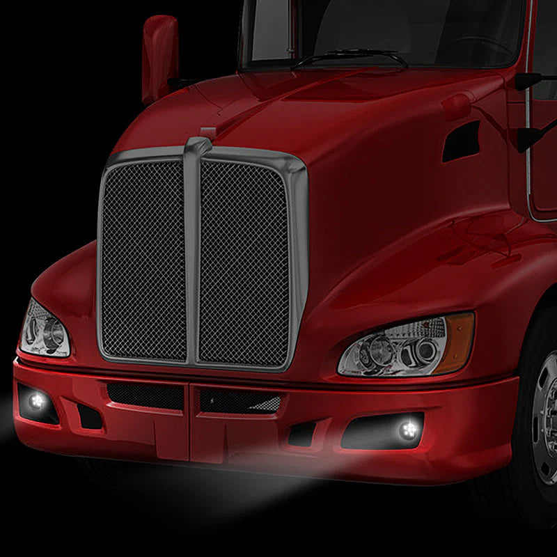 LED Clear Lens Fog Lights 08-15 Kenworth T660, 13-20 Peterbilt 579